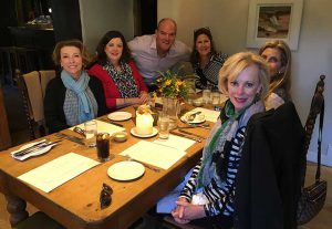 Kathleen, Mimi, Katy, Paula, Melenie having lunch at The Village Inn, in Barnsley