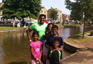 Sheryn Babu and Family in Bourton-on-the-Water