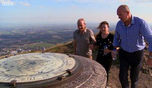 Chris presenting on BBC Escape to the Country on top of the Malvern Hills